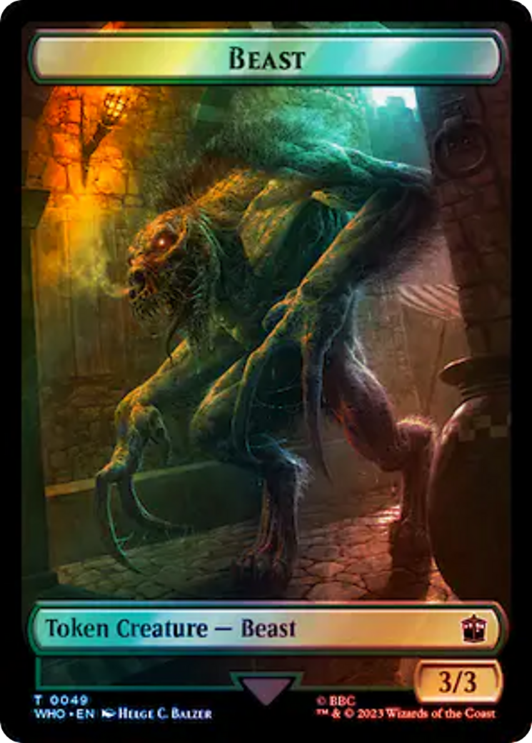 Copy // Beast Double-Sided Token (Surge Foil) [Doctor Who Tokens] | Grognard Games