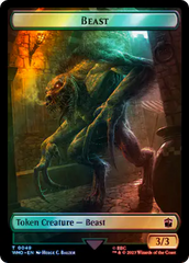 Soldier // Beast Double-Sided Token (Surge Foil) [Doctor Who Tokens] | Grognard Games