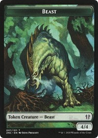 Beast // Saproling Double-sided Token [Commander: Zendikar Rising Tokens] | Grognard Games