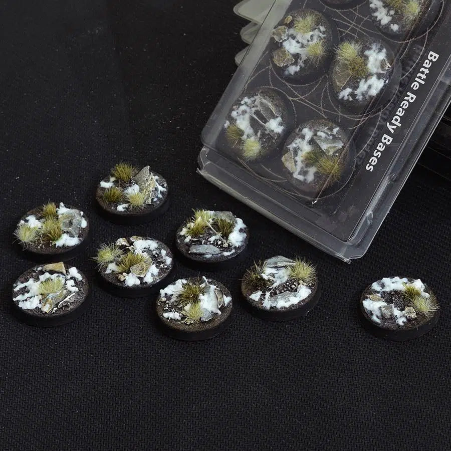 Gamers Grass Battle Ready Bases Winter 32mm Round | Grognard Games