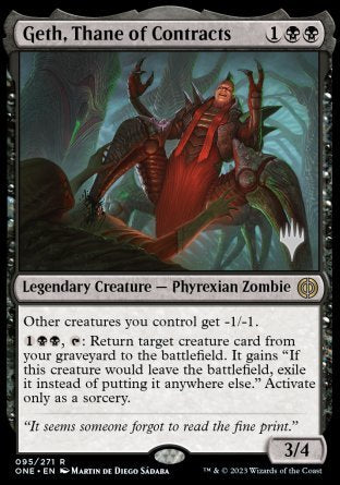 Geth, Thane of Contracts (Promo Pack) [Phyrexia: All Will Be One Promos] | Grognard Games