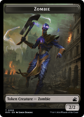 Elf Knight // Zombie Double-Sided Token [Ravnica Remastered Tokens] | Grognard Games