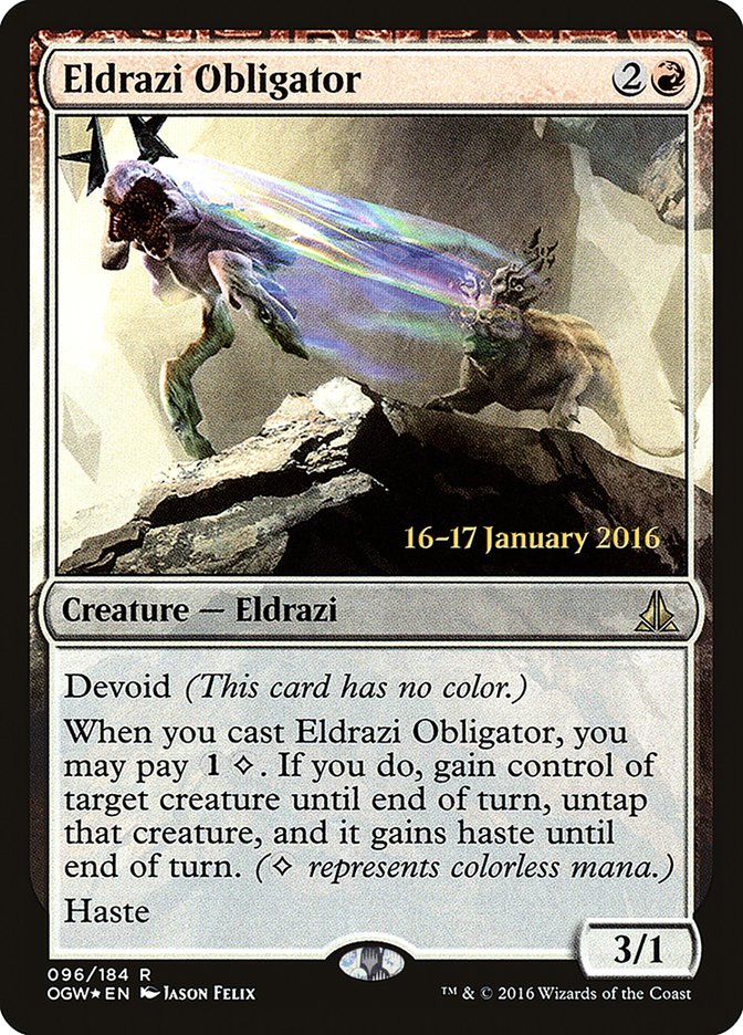 Eldrazi Obligator [Oath of the Gatewatch Prerelease Promos] | Grognard Games