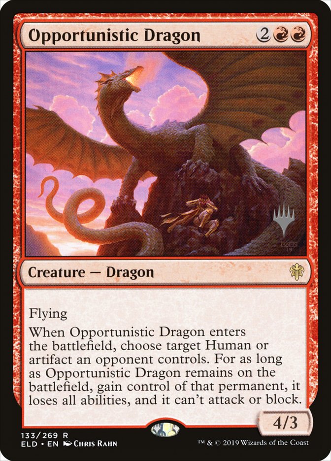 Opportunistic Dragon (Promo Pack) [Throne of Eldraine Promos] | Grognard Games