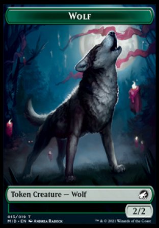 Wolf Token [Innistrad: Midnight Hunt Tokens] | Grognard Games