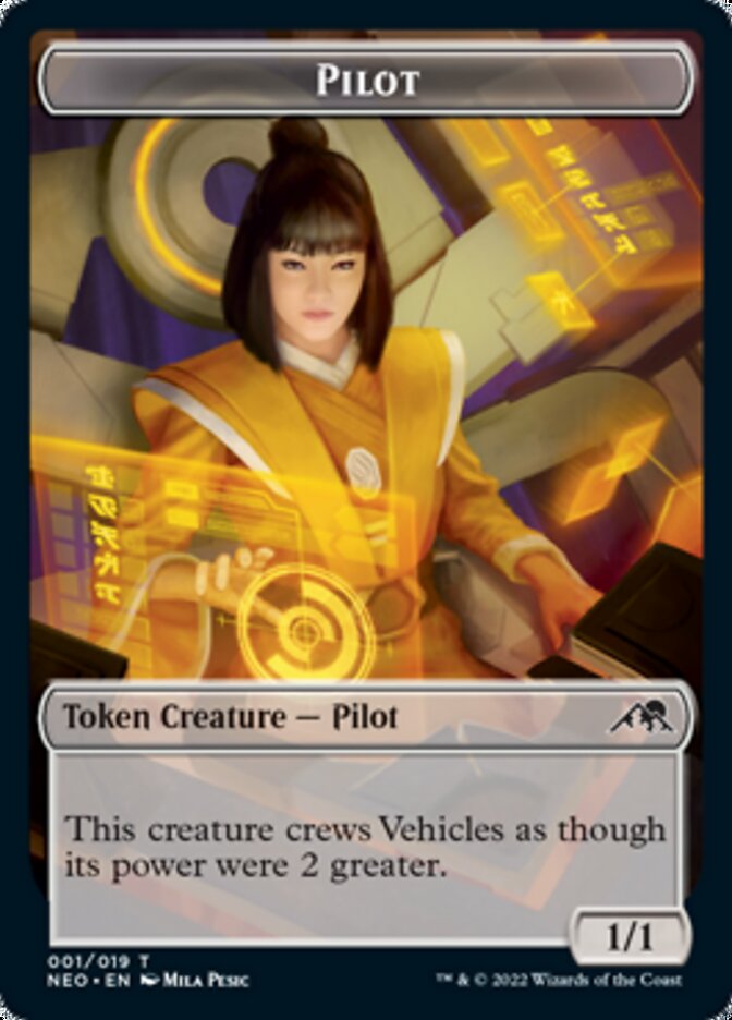 Spirit (002) // Pilot Double-sided Token [Kamigawa: Neon Dynasty Tokens] | Grognard Games