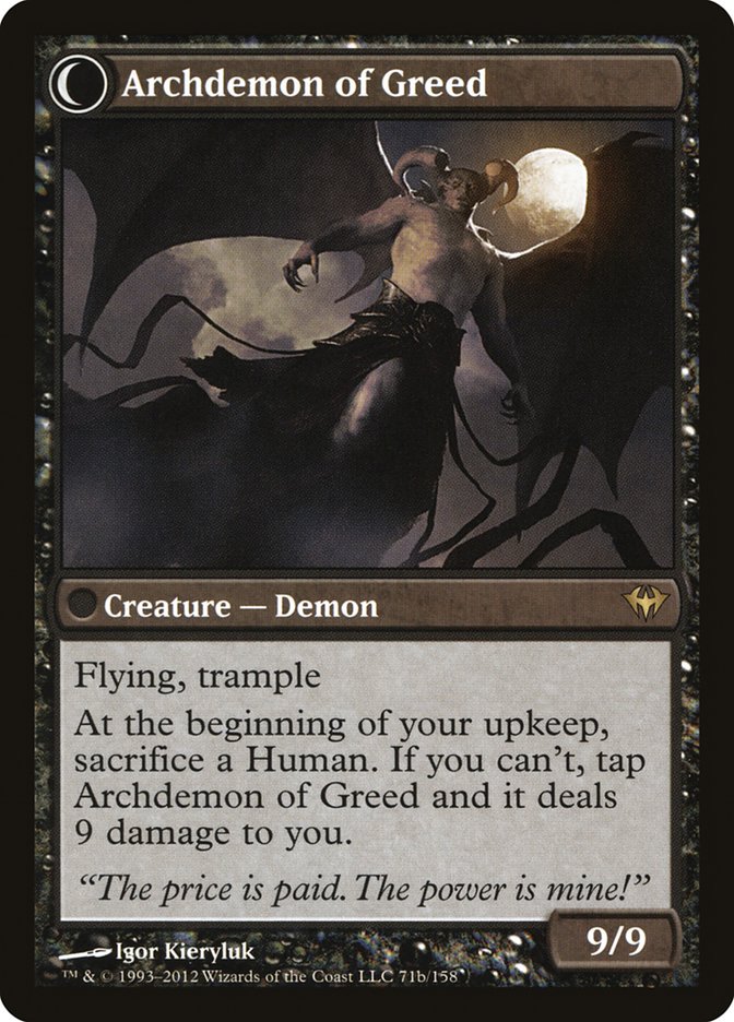 Ravenous Demon // Archdemon of Greed [Dark Ascension] | Grognard Games