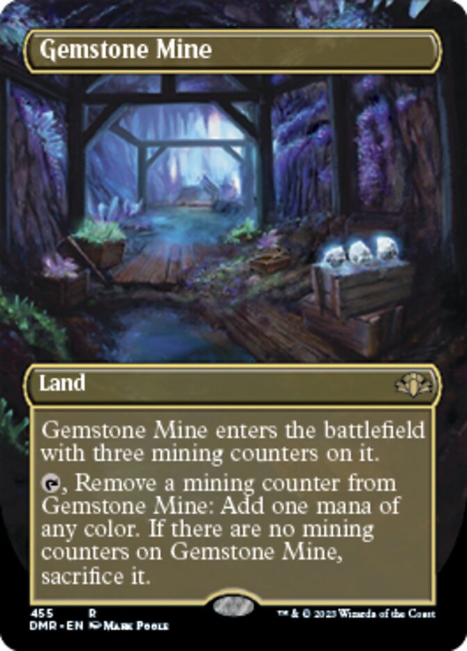 Gemstone Mine (Borderless Alternate Art) [Dominaria Remastered] | Grognard Games