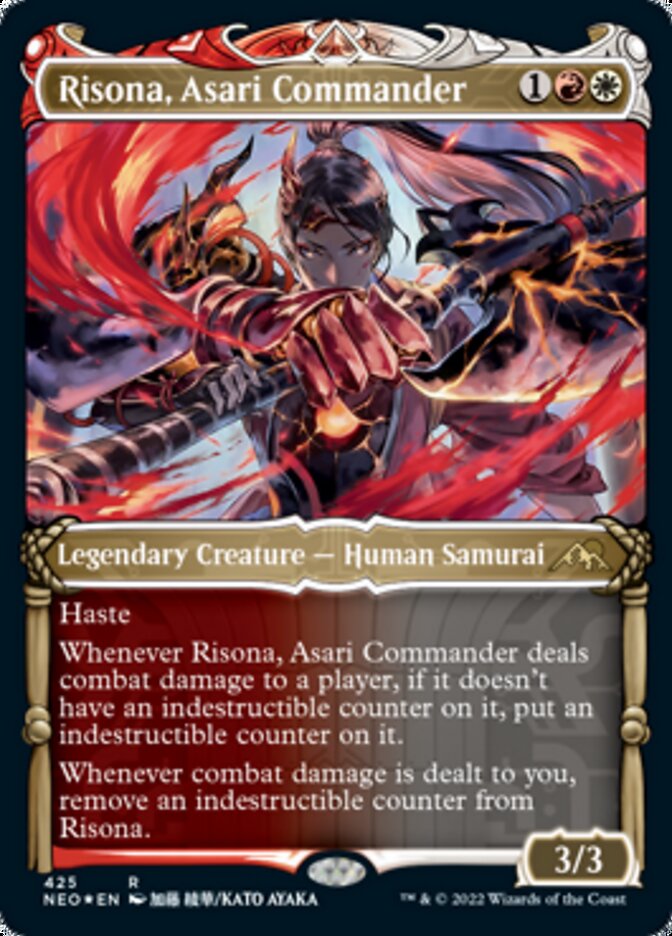 Risona, Asari Commander (Showcase) (Foil Etched) [Kamigawa: Neon Dynasty] | Grognard Games