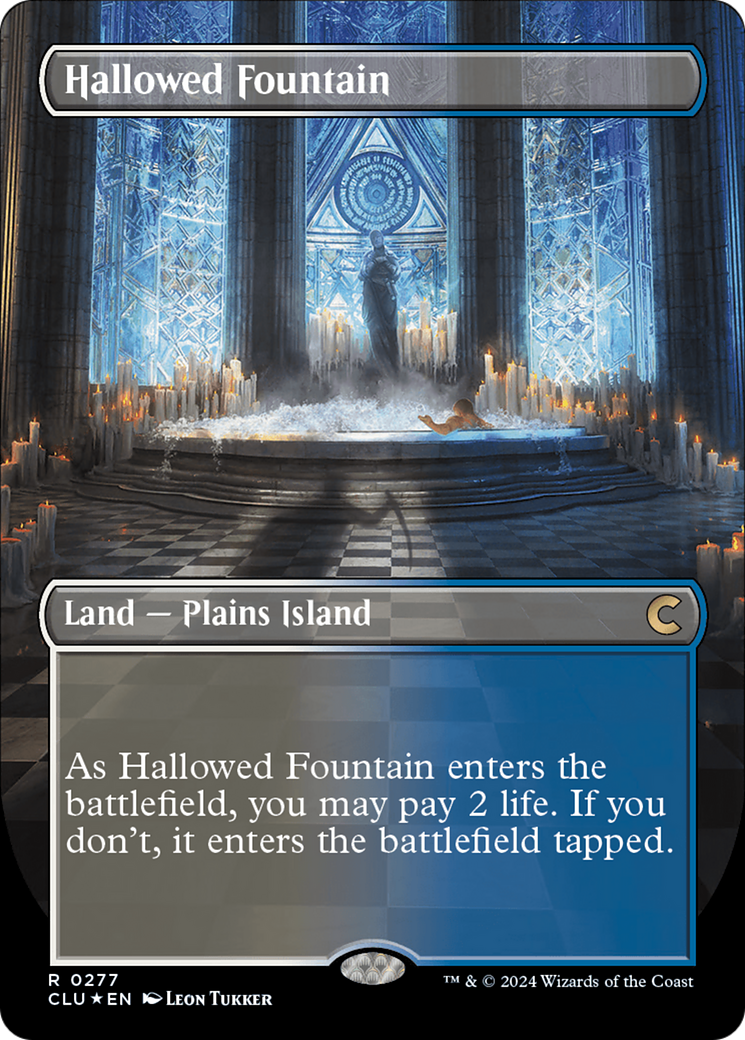 Hallowed Fountain (Borderless) [Ravnica: Clue Edition] | Grognard Games