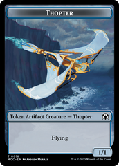 Thopter // Gold Double-Sided Token [March of the Machine Commander Tokens] | Grognard Games