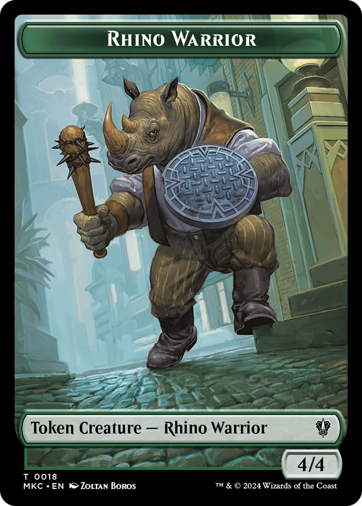 Thopter // Rhino Warrior Double-Sided Token [Murders at Karlov Manor Commander Tokens] | Grognard Games