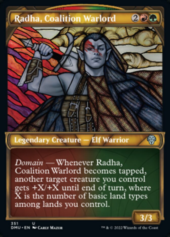 Radha, Coalition Warlord (Showcase Textured) [Dominaria United] | Grognard Games