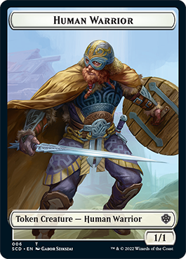 Saproling // Human Warrior Double-Sided Token [Starter Commander Decks] | Grognard Games