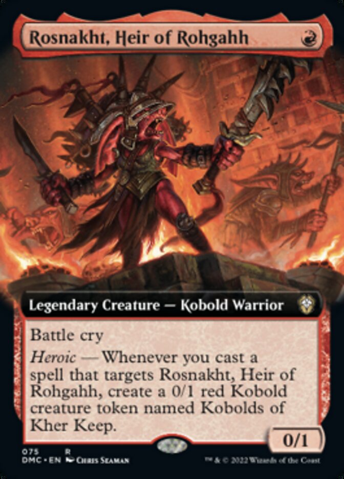 Rosnakht, Heir of Rohgahh (Extended Art) [Dominaria United Commander] | Grognard Games