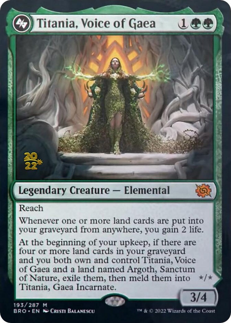 Titania, Voice of Gaea [The Brothers' War Prerelease Promos] | Grognard Games