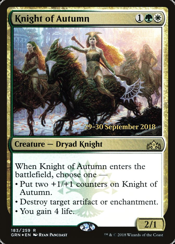 Knight of Autumn  [Guilds of Ravnica Prerelease Promos] | Grognard Games
