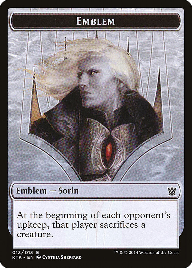 Sorin, Solemn Visitor Emblem [Khans of Tarkir Tokens] | Grognard Games