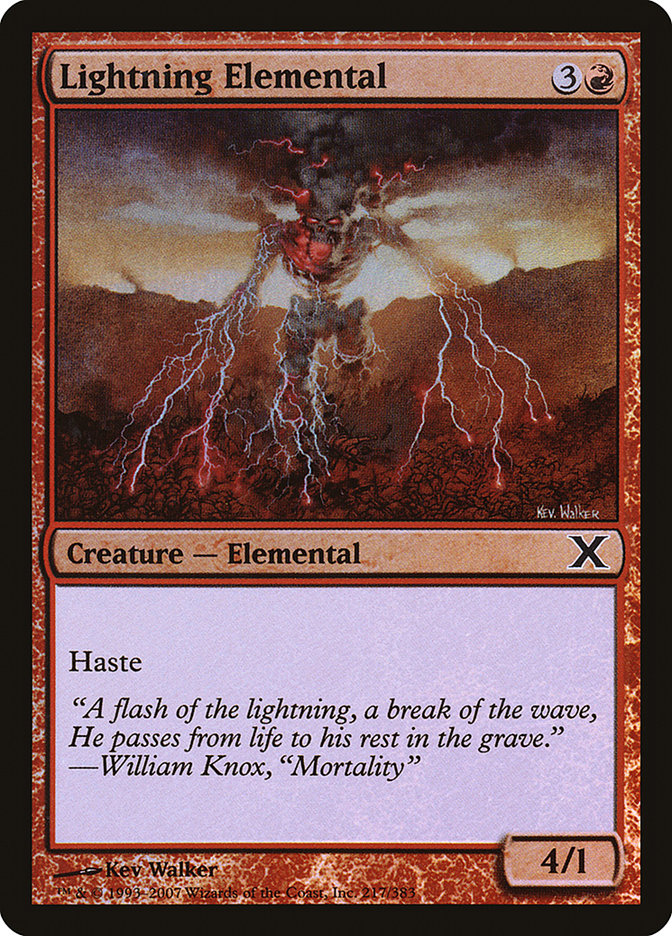 Lightning Elemental (Premium Foil) [Tenth Edition] | Grognard Games