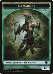 Elephant // Elf Warrior Double-sided Token [Commander 2014 Tokens] | Grognard Games