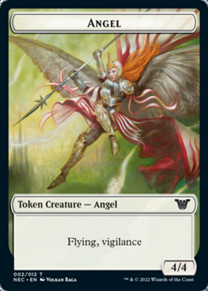 Angel // Elephant Double-sided Token [Kamigawa: Neon Dynasty Commander Tokens] | Grognard Games