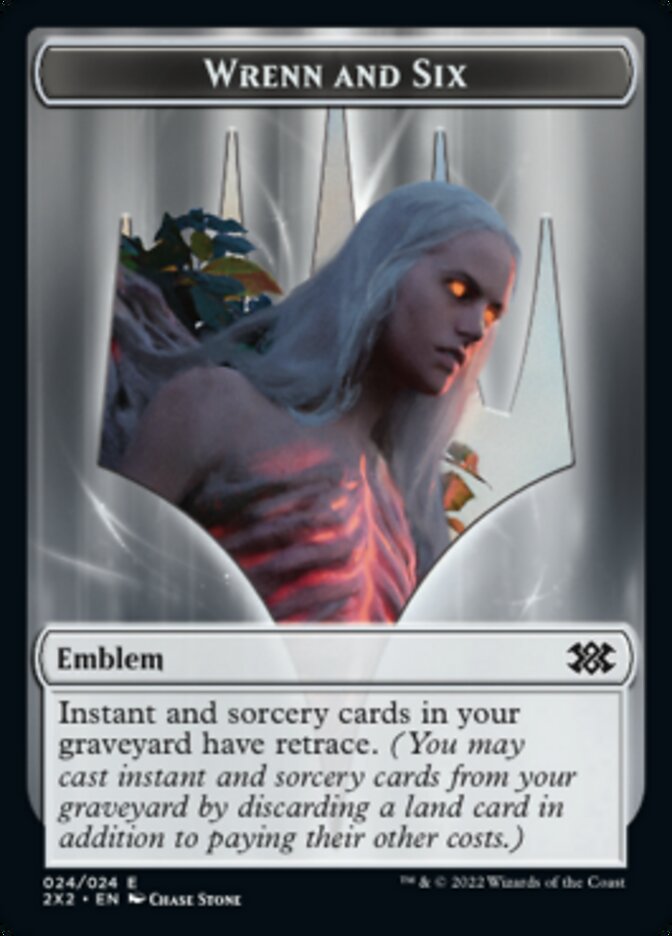 Wrenn and Six Emblem // Spirit Double-sided Token [Double Masters 2022 Tokens] | Grognard Games