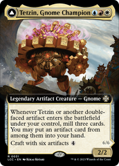 Tetzin, Gnome Champion // The Golden-Gear Colossus (Extended Art) [The Lost Caverns of Ixalan Commander] | Grognard Games