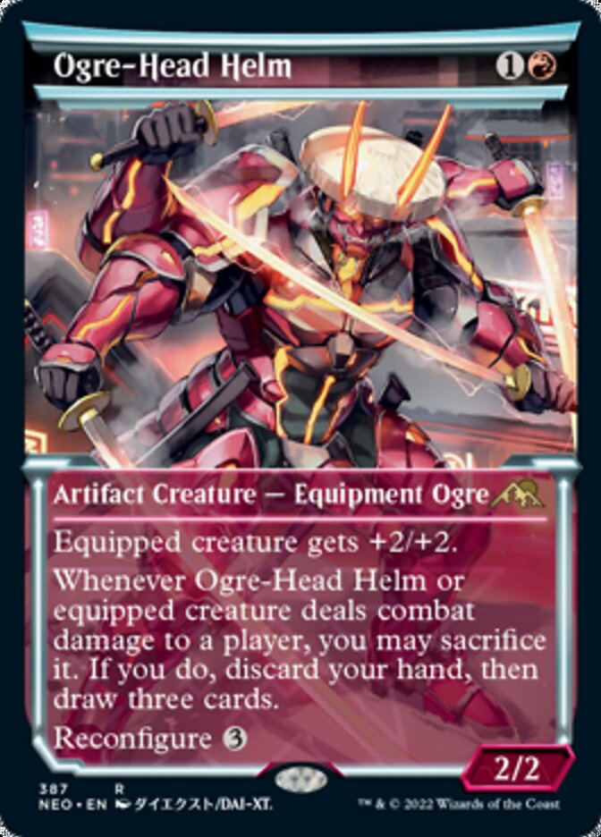 Ogre-Head Helm (Showcase Soft Glow) [Kamigawa: Neon Dynasty] | Grognard Games