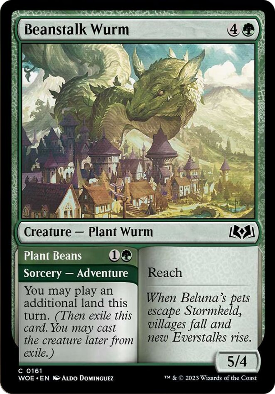 Beanstalk Wurm // Plant Beans [Wilds of Eldraine] | Grognard Games