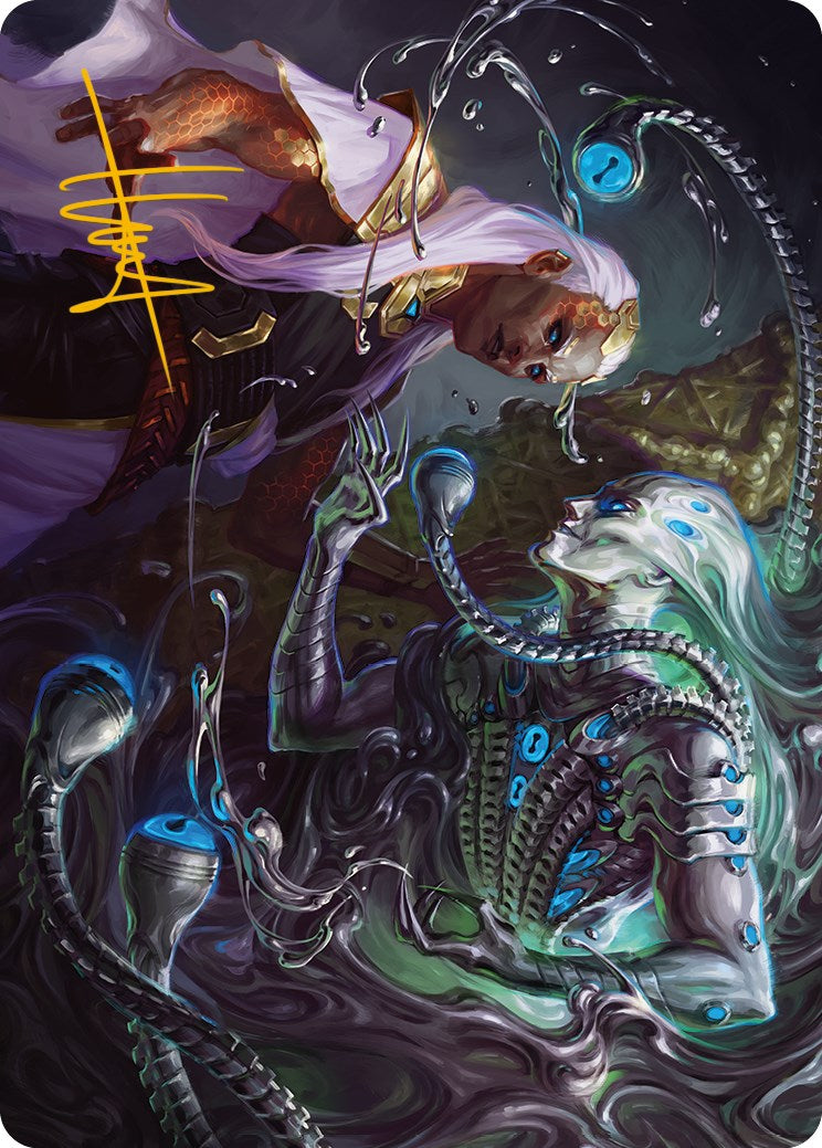 Mirage Mockery Art Card (Gold-Stamped Signature) [Phyrexia: All Will Be One Art Series] | Grognard Games