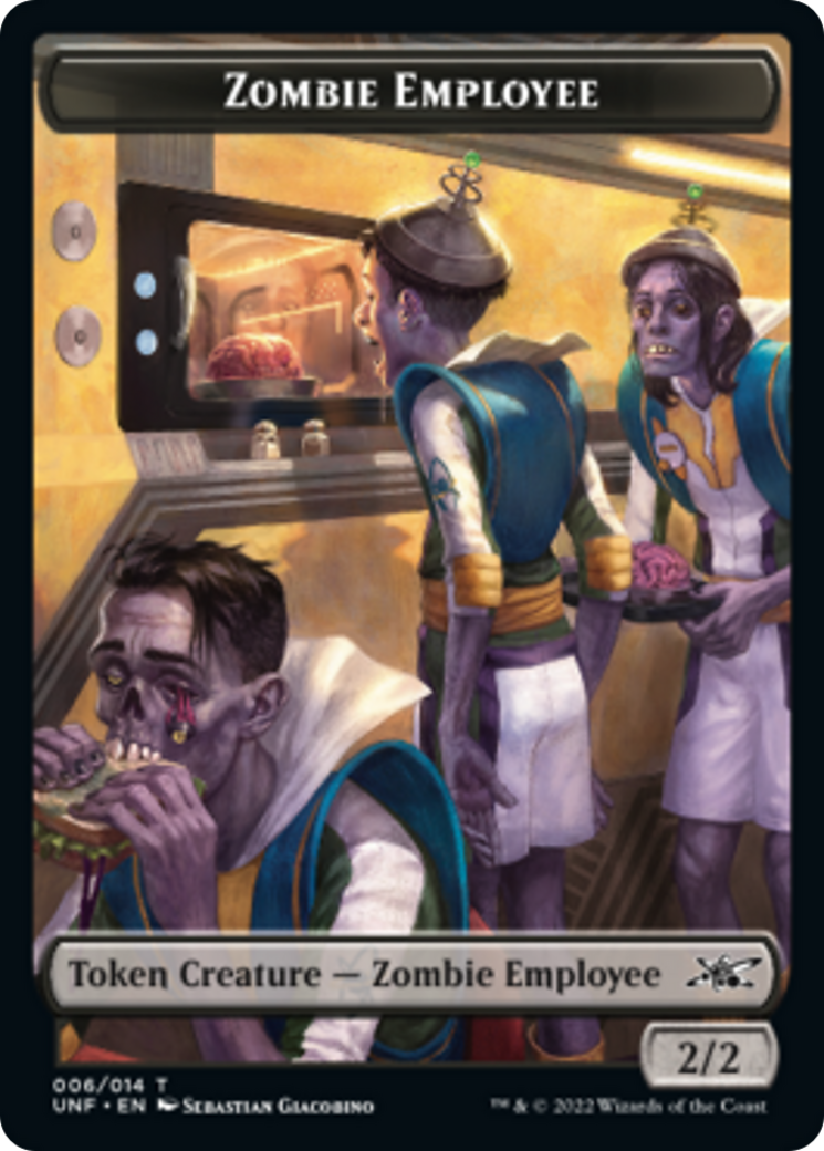 Zombie Employee // Food (010) Double-sided Token [Unfinity Tokens] | Grognard Games