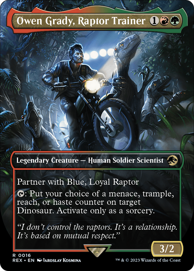 Owen Grady, Raptor Trainer (Borderless) [Jurassic World Collection] | Grognard Games