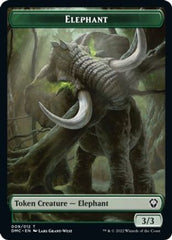 Elephant // Treasure Double-sided Token [Dominaria United Commander Tokens] | Grognard Games