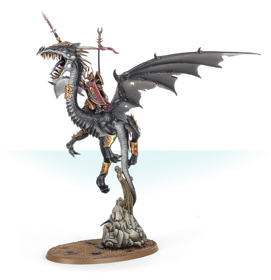 Dark Elf Dreadlord on Black Dragon (web) | Grognard Games