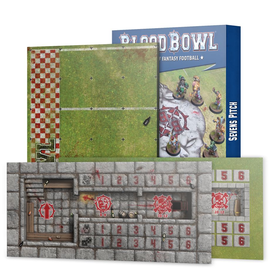 Sevens Pitch: Double-sided Pitch and Dugouts for Blood Bowl Sevens | Grognard Games
