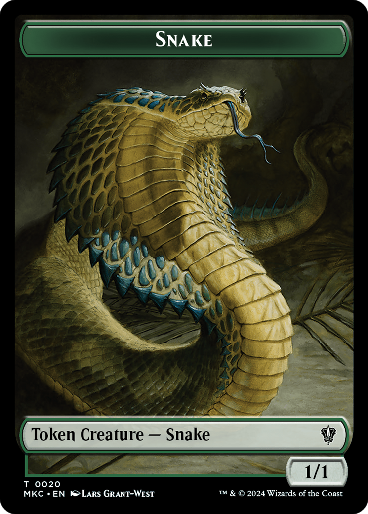 Snake // Morph Double-Sided Token [Murders at Karlov Manor Commander Tokens] | Grognard Games