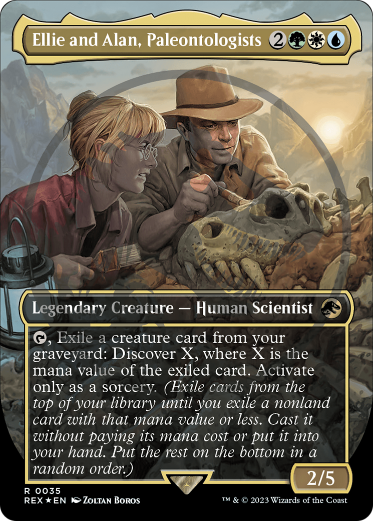 Ellie and Alan, Paleontologists Emblem (Borderless) [Jurassic World Collection Tokens] | Grognard Games