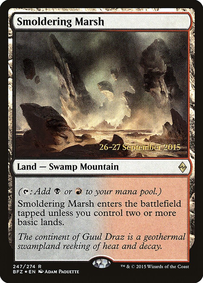 Smoldering Marsh  [Battle for Zendikar Prerelease Promos] | Grognard Games