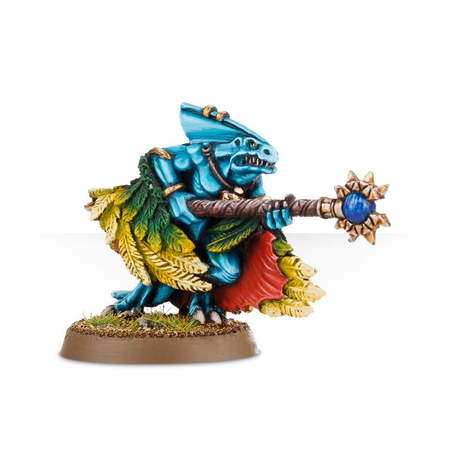 Skink Priest with feathered cloak (web) | Grognard Games