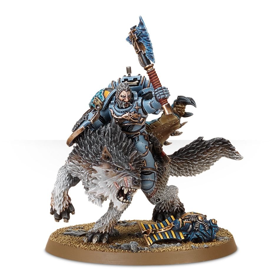 Space Wolves Wolf Lord on Thunderwolf (web) | Grognard Games