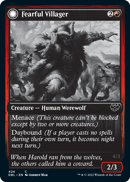 Fearful Villager // Fearsome Werewolf [Innistrad: Double Feature] | Grognard Games