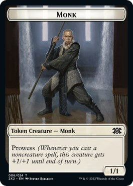 Wrenn and Six Emblem // Monk Double-sided Token [Double Masters 2022 Tokens] | Grognard Games