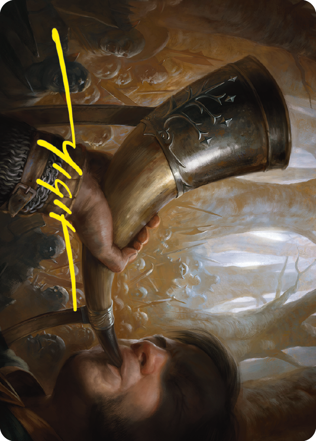 Horn of Gondor Art Card (Gold-Stamped Signature) [The Lord of the Rings: Tales of Middle-earth Art Series] | Grognard Games