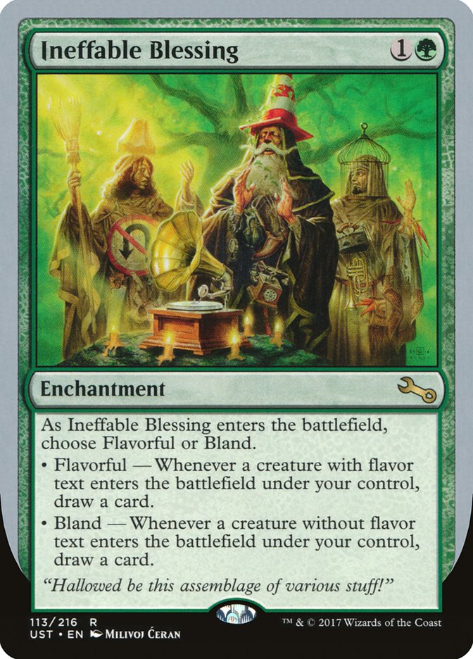 Ineffable Blessing ("choose Flavorful or Bland") [Unstable] | Grognard Games