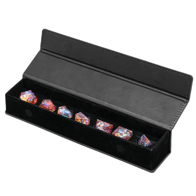 MAGNETIC DICE VAULT - BLACK LEATHERETTE | Grognard Games