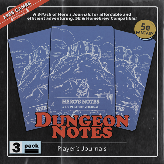 Dungeon Notes Players Journal 3 pack - Blue | Grognard Games