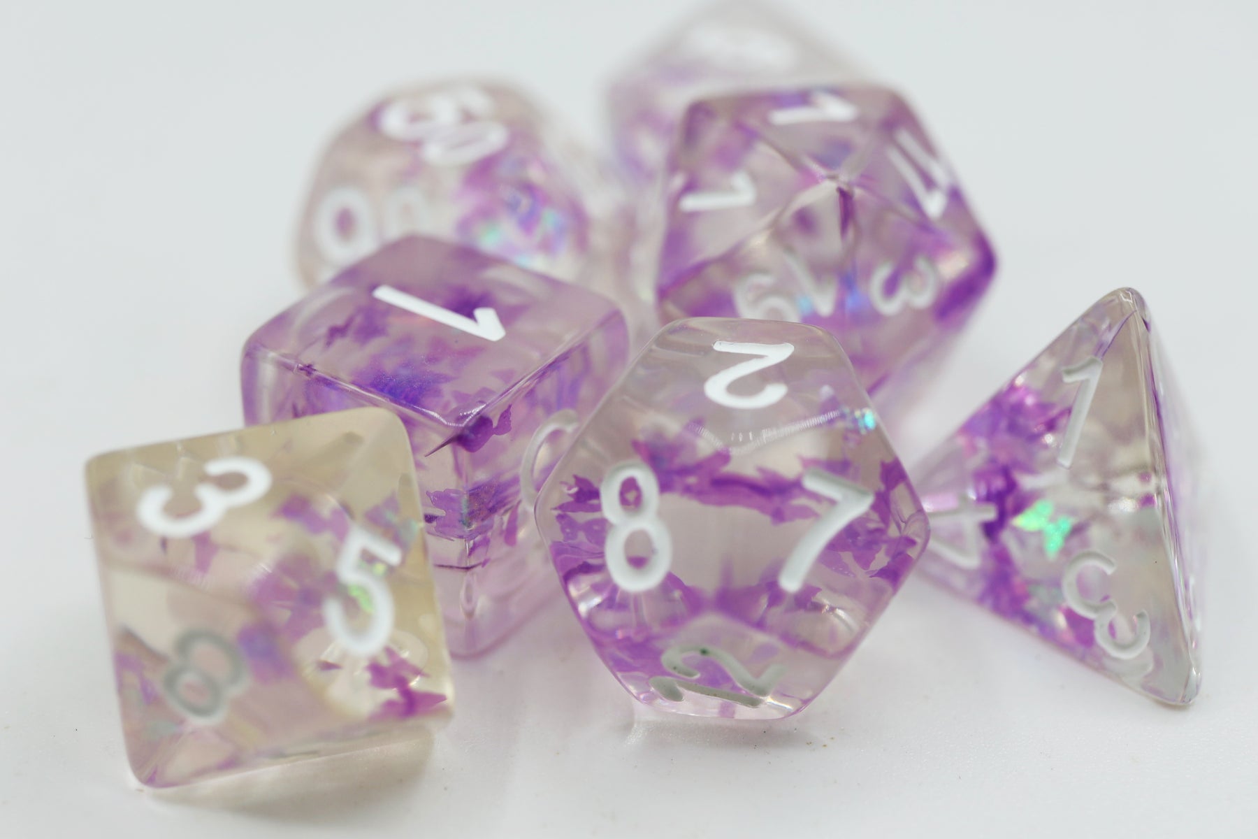 Foam Brain Games BUTTERFLY KISS - PURPLE RPG DICE SET | Grognard Games