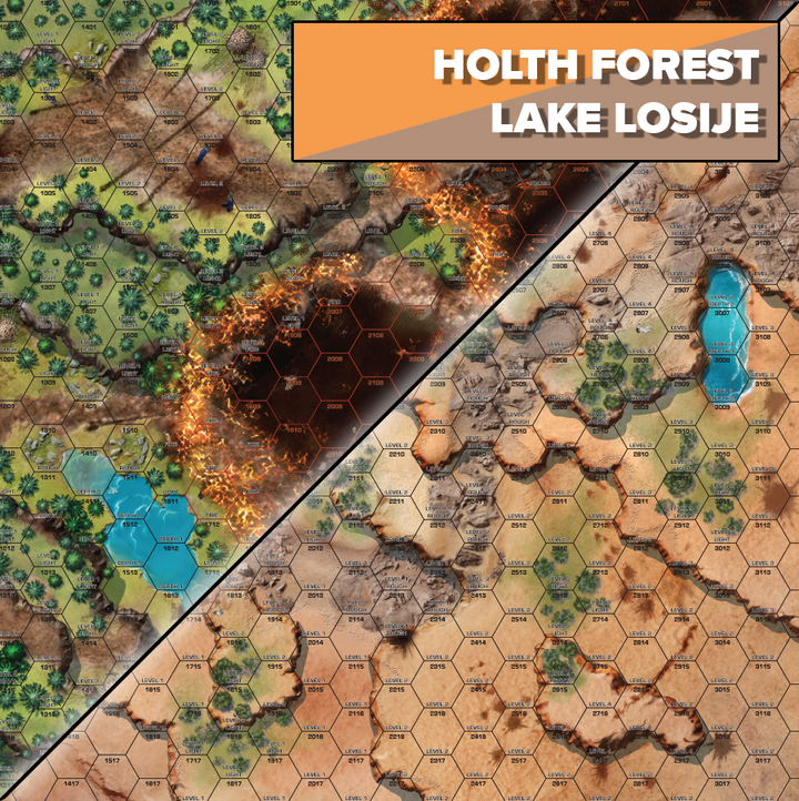 Battletech 35800G Map Battle of Tukayyid Premium Mat: Holth Forest/Lake Losiije | Grognard Games
