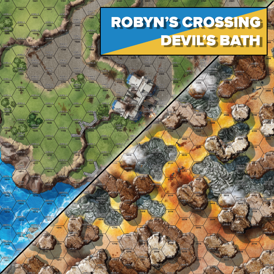 Battletech 35800H Map Battle of Tukayyid Premium Mat: Robyn's Crossing/Devil's Bath | Grognard Games