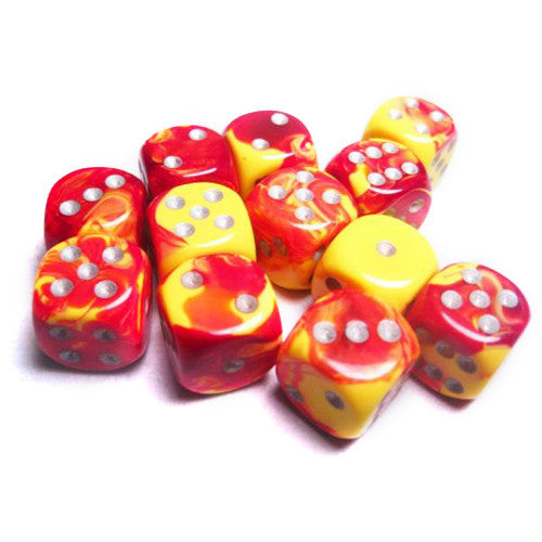 CHX26650 Gemini Red-Yellow/Silver 12 D6 | Grognard Games